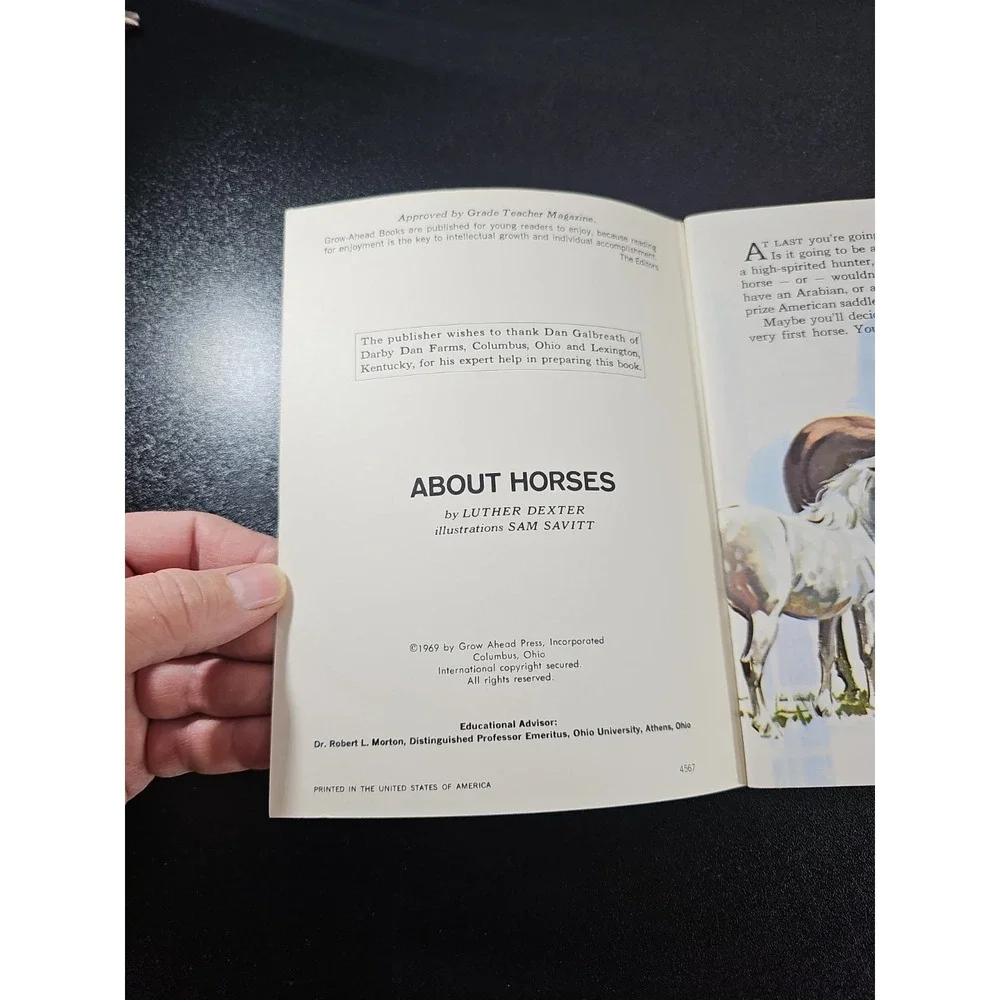 Rare, Vintage, Grow Ahead Books, TWA Flying Library, About‎ Horses 1969